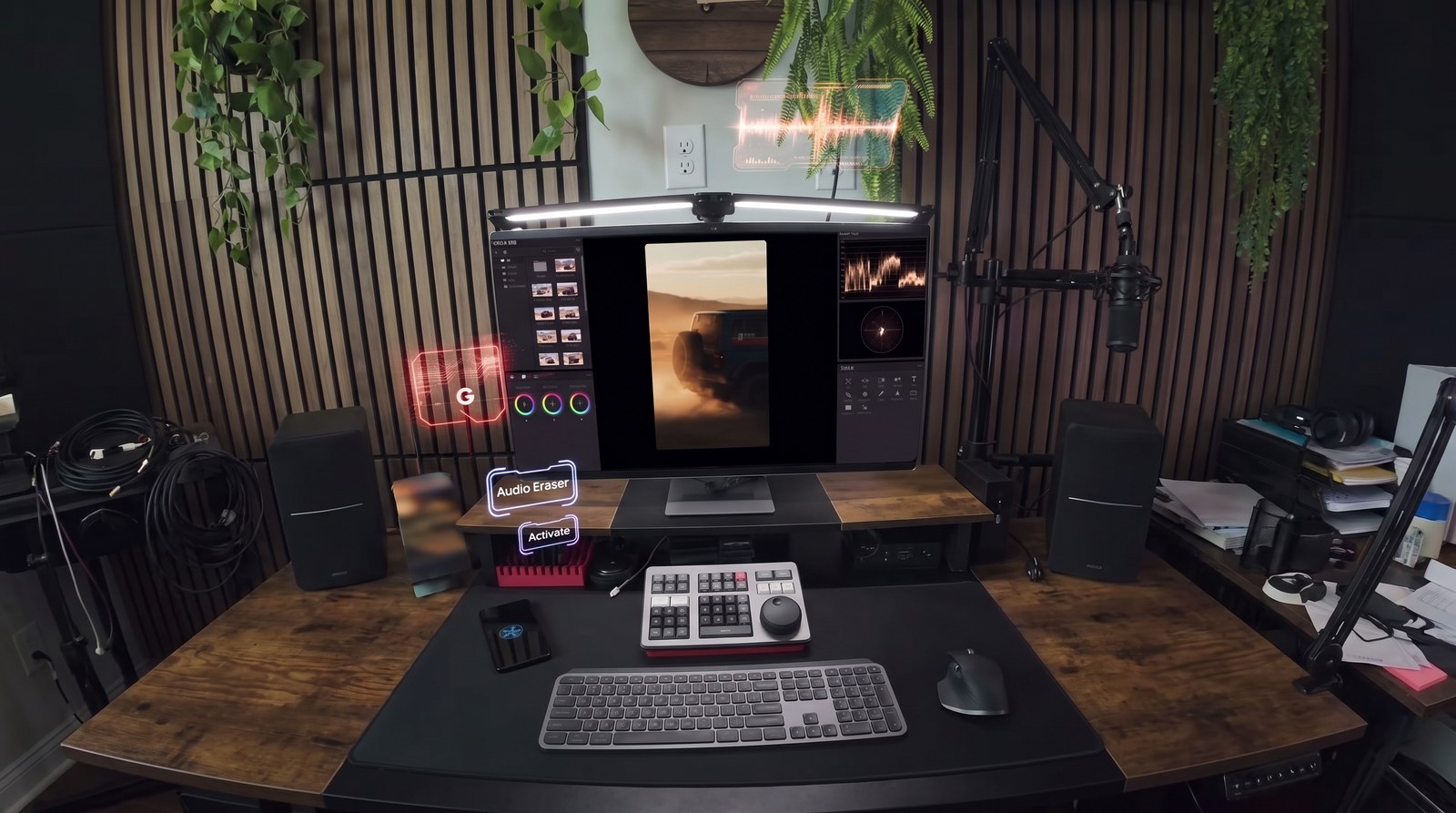 Samsung SmartThings: AI Living — floating UI panels tracked around the edit desk